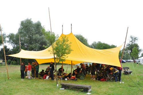 Pavillon als Regenschutz